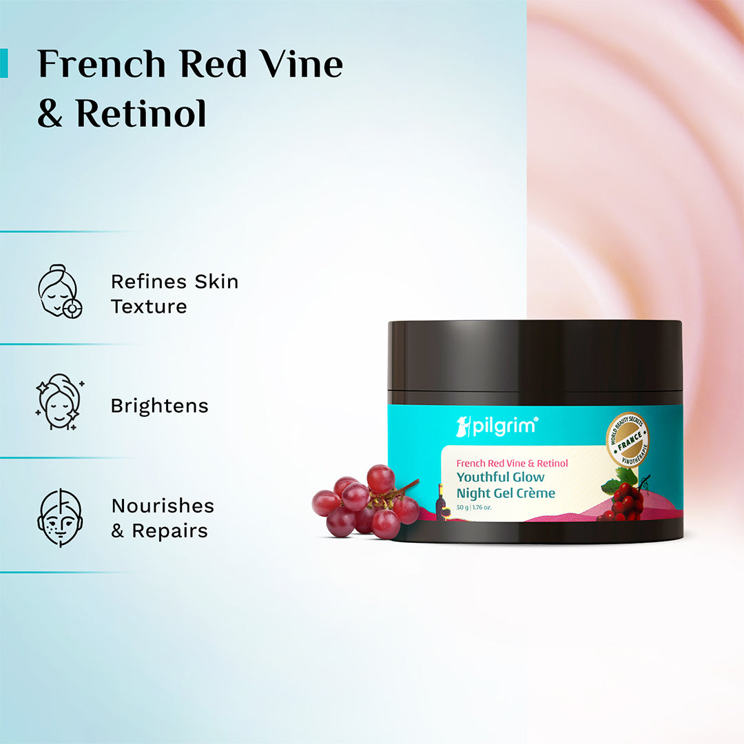 Red Vine Night Gel Crème with Retinol, Mulberry & Vit. C 50.gm