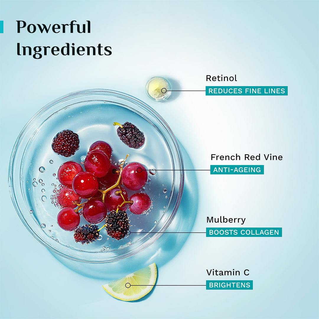 Red Vine Night Gel Crème with Retinol, Mulberry & Vit. C 50.gm