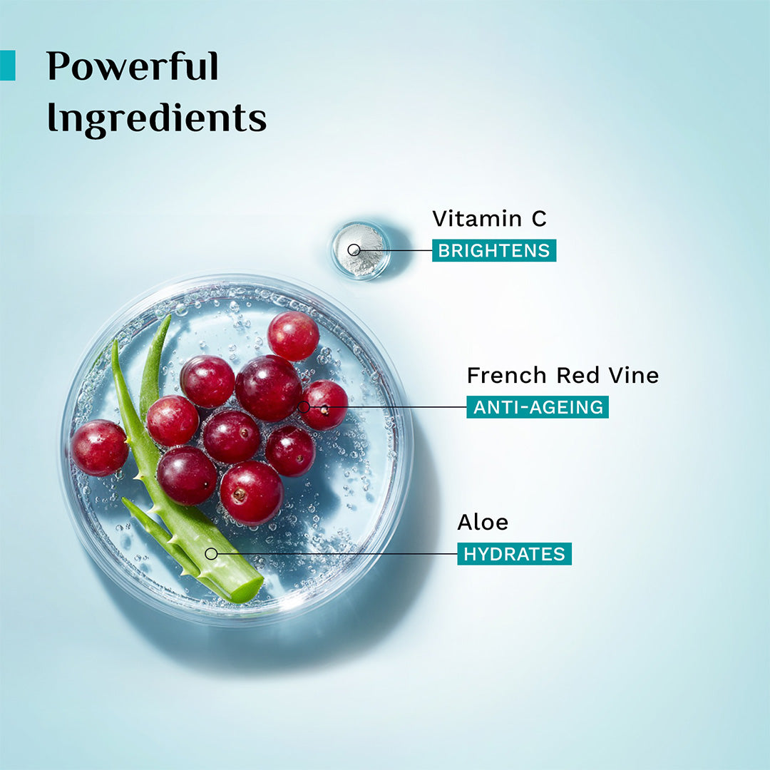 French Red Vine Youthfull Glow Gel Face Wash Vitamin C & Aloe