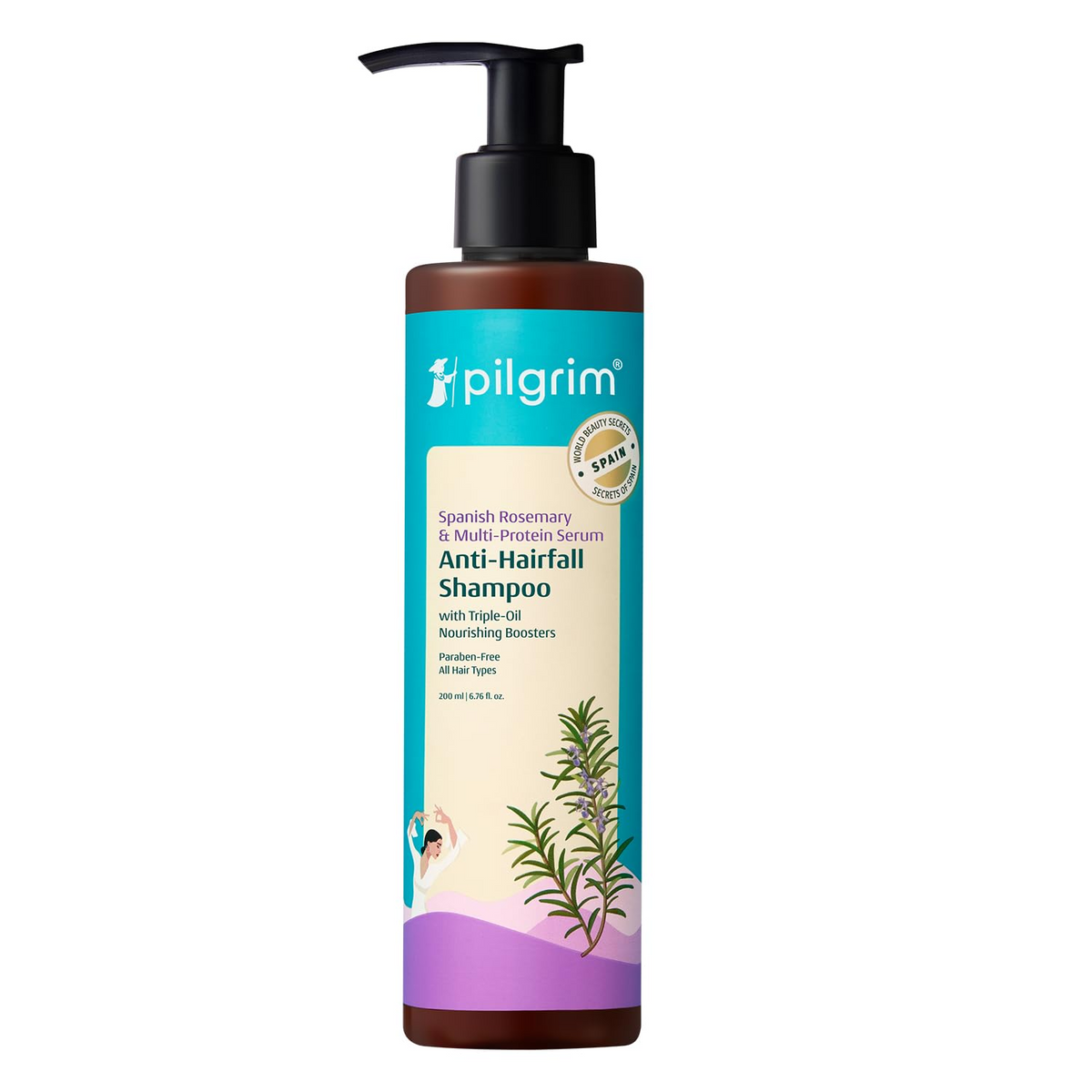 Image 1 of 200 ml for the product Spanish Rosemary & Biotin Anti-Hairfall Shampoo