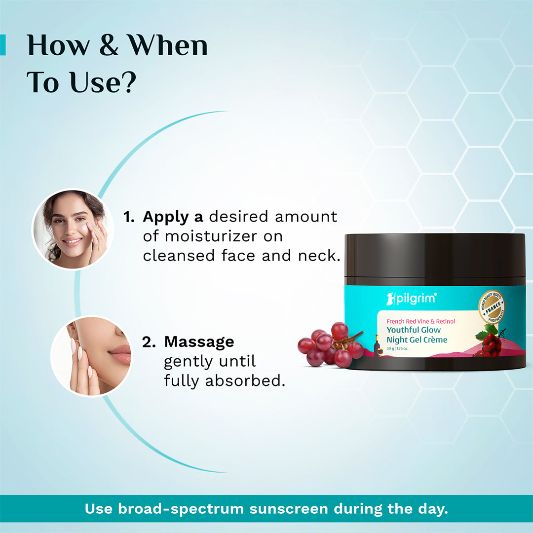 Red Vine Night Gel Crème with Retinol, Mulberry & Vit. C 50.gm
